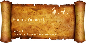 Hecht Arnold névjegykártya
